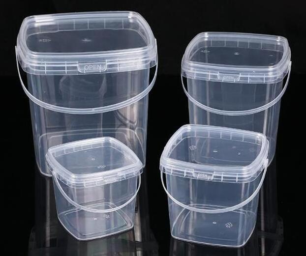 New Arrival 1L 1.5L 2L Cups Food Storage Fresh Fruit Beverage Container Bucket Large Capacity Square Cups for Beverage