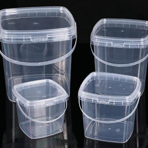 New Arrival 1L 1.5L 2L Cups Food Storage Fresh Fruit Beverage Container Bucket Large Capacity Square Cups for Beverage