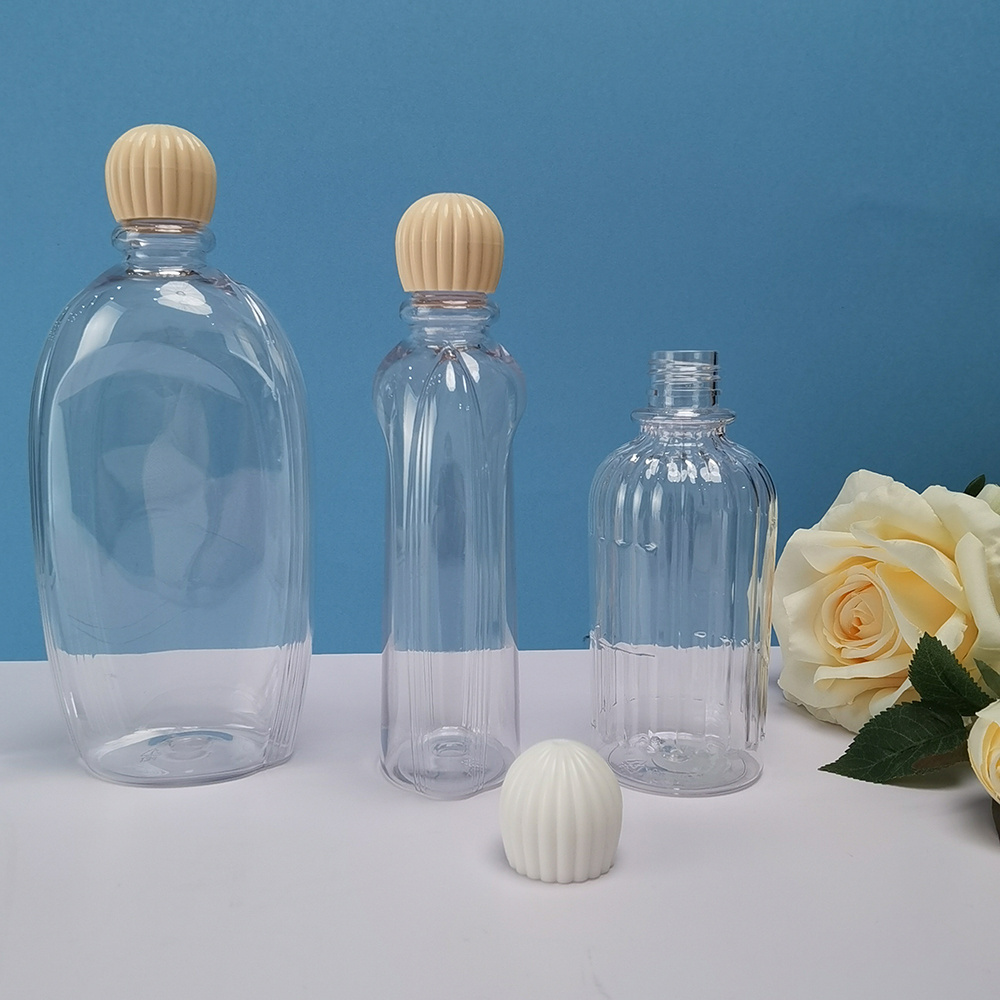 BPA Free Empty Plastic round oval bottle with Dome screw caps Creative design cosmetic Toner packaging Squeeze shampoo bottles