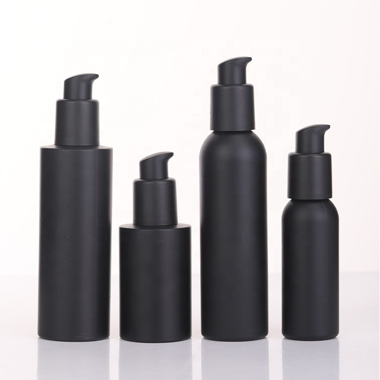 2oz 4oz 8 oz 16 oz Matte Black Empty Bottles or PET Plastic Cosmo Bullet Bottle for hair Oils