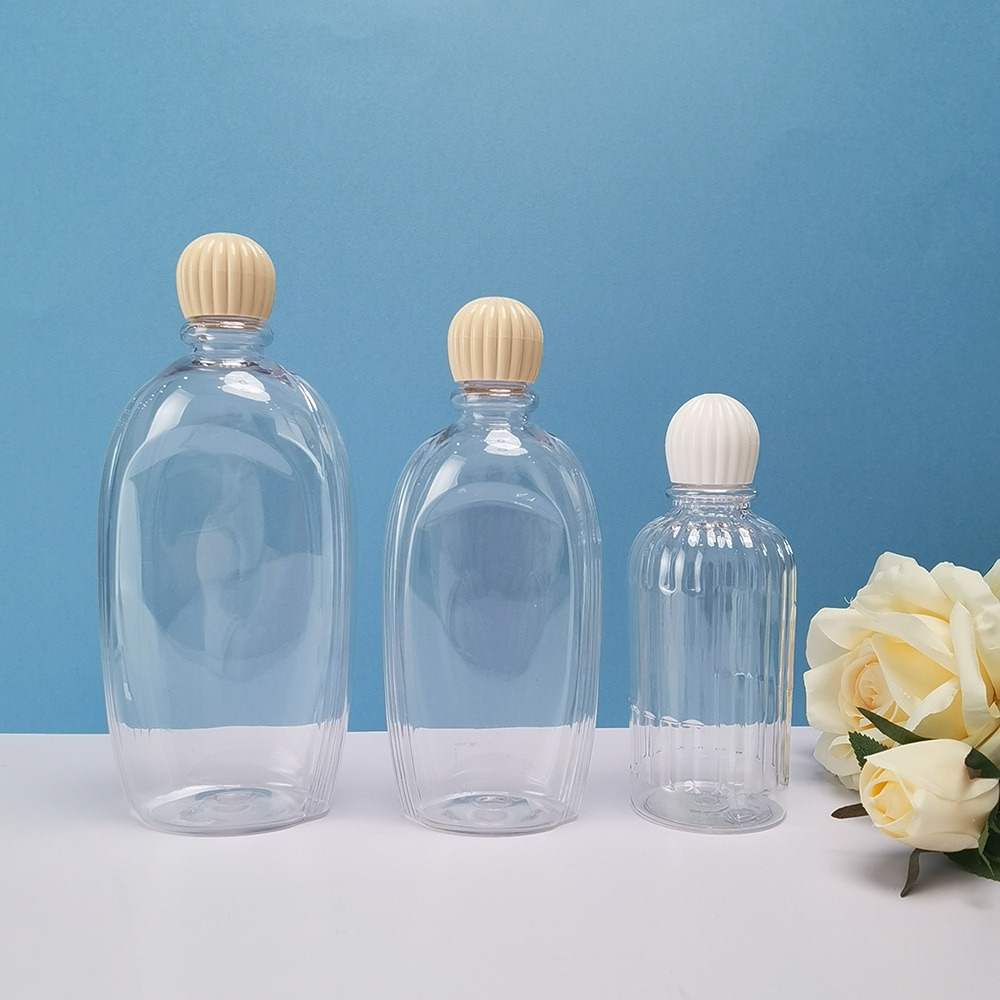 BPA Free Empty Plastic round oval bottle with Dome screw caps Creative design cosmetic Toner packaging Squeeze shampoo bottles