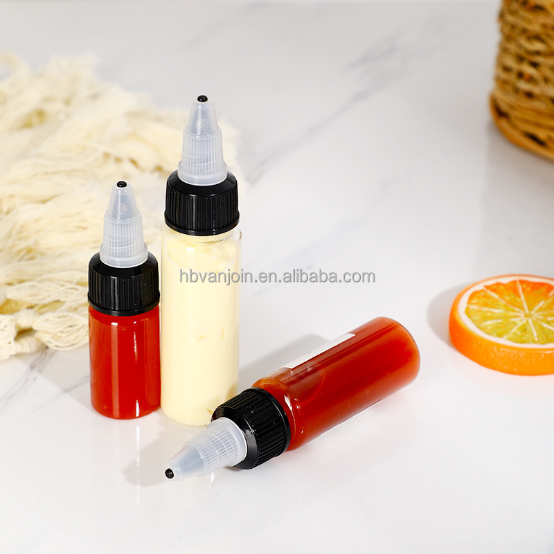 Small Portable PET Chilli Sauce Bottle Water Plastic Empty Hair Oil Dye Squeeze Wholesale Applicator Packaging Sauce Bottle