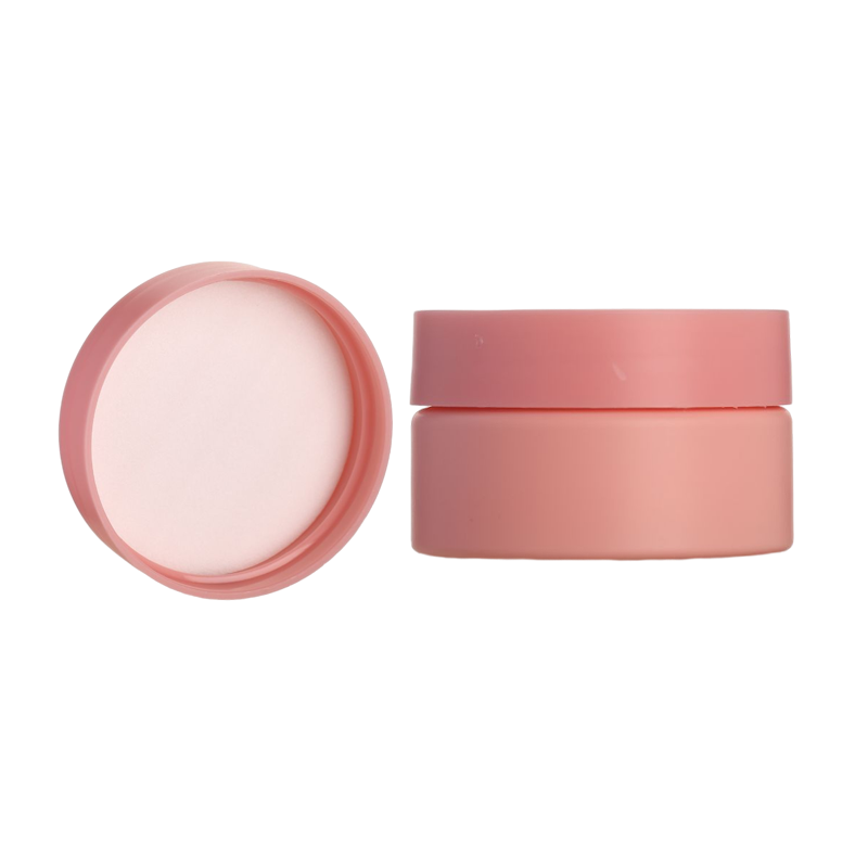 15ml 30ml 50ml 60ml 100ml 200ml 250ml PET matte pink cosmetic cream jars Frosted plastic lip scrub container with pink Cap