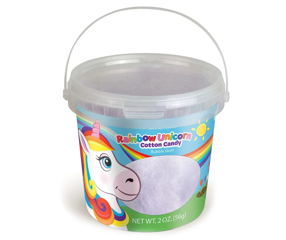 1.5L Cotton Candy Buckets with Lid for Cotton Candy Popcorn Snacks Ice Cream Packaging Clear Custom Printed Bucket with Handles