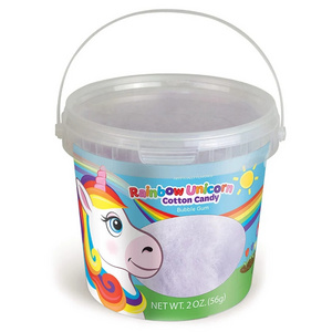 1.5L Cotton Candy Buckets with Lid for Cotton Candy Popcorn Snacks Ice Cream Packaging Clear Custom Printed Bucket with Handles