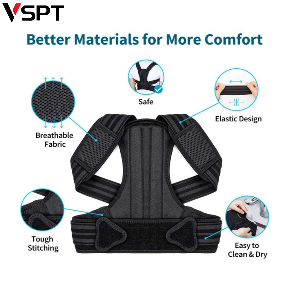 Posture Corrector Upper Back Brace Adjustable for Men and Women Neck Shoulder & Upper Back Pain Relief