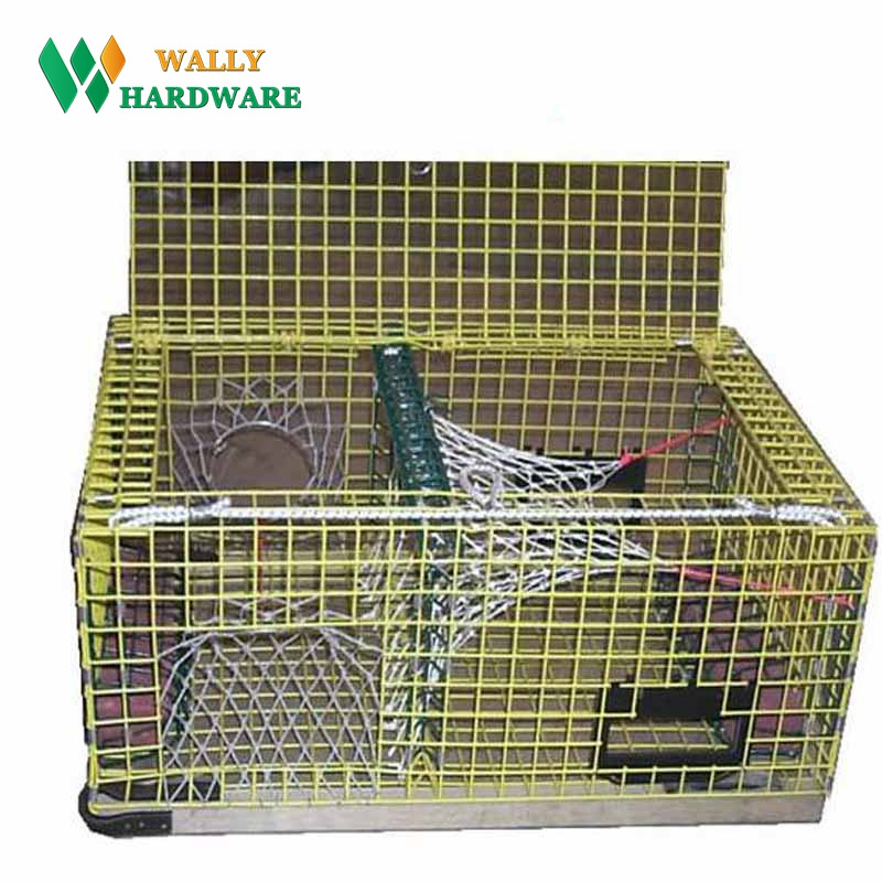 3/4 Size Green Black PVC coated welded aquaculture Lobster Trap Crawfish Wire Mesh