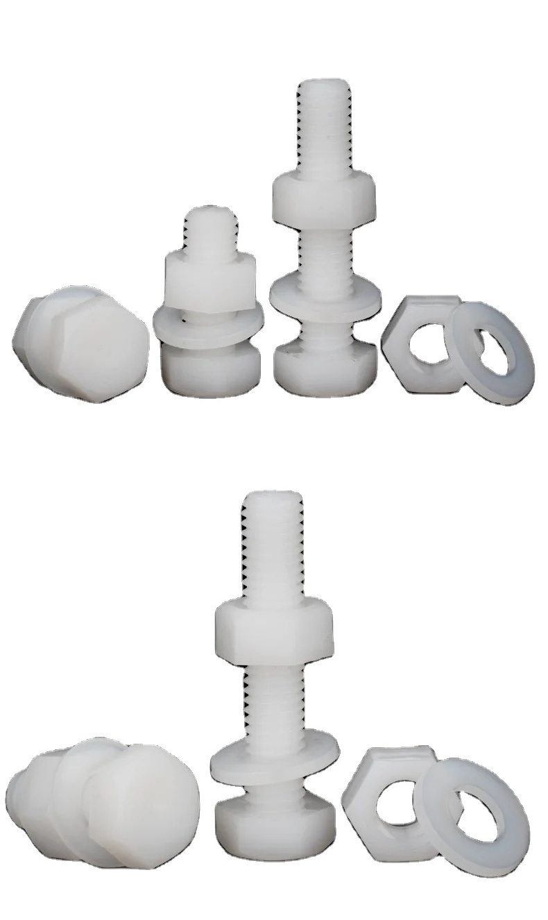 Nylon Outer Hexagon Screw And Nut Flat Washer Set Plastic Cap Hex Bolts And Nuts Fasteners Shanghai