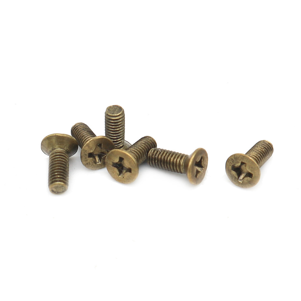 Copper Cross Flat Head Screws Brass Countersunk Cross Slot Machine Screws Pure Copper Flat Head Screws Wholesale