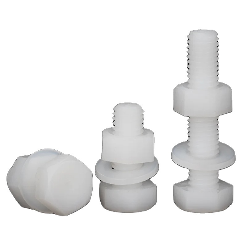 Nylon Outer Hexagon Screw And Nut Flat Washer Set Plastic Cap Hex Bolts And Nuts Fasteners Shanghai