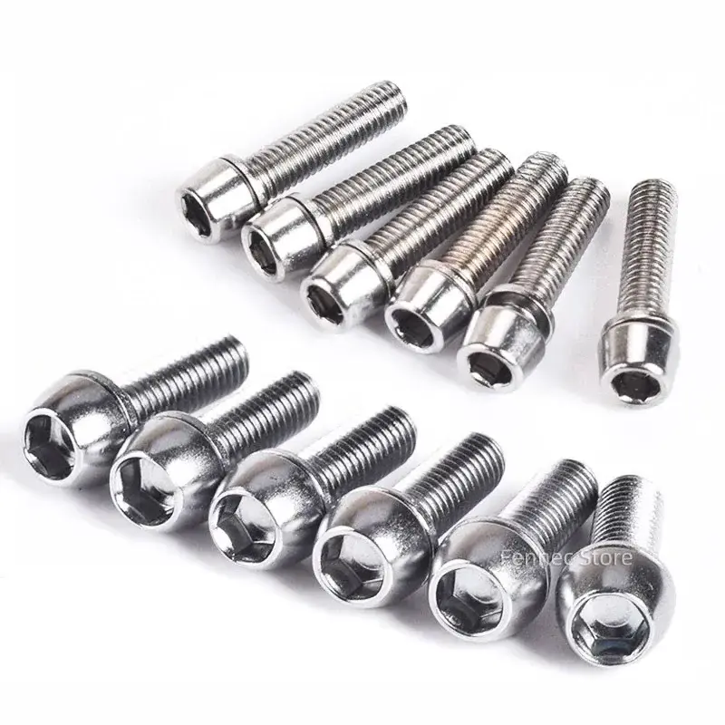 Grade 5 Titanium Fasteners Motorcycle Hexagon Socket Bolts M5 M6 M8 M10 Coloured GR5 Bolts Screw Factory Supplier