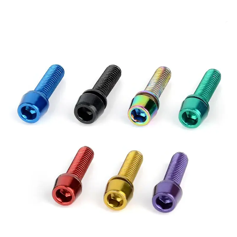 Grade 5 Titanium Fasteners Motorcycle Hexagon Socket Bolts M5 M6 M8 M10 Coloured GR5 Bolts Screw Factory Supplier