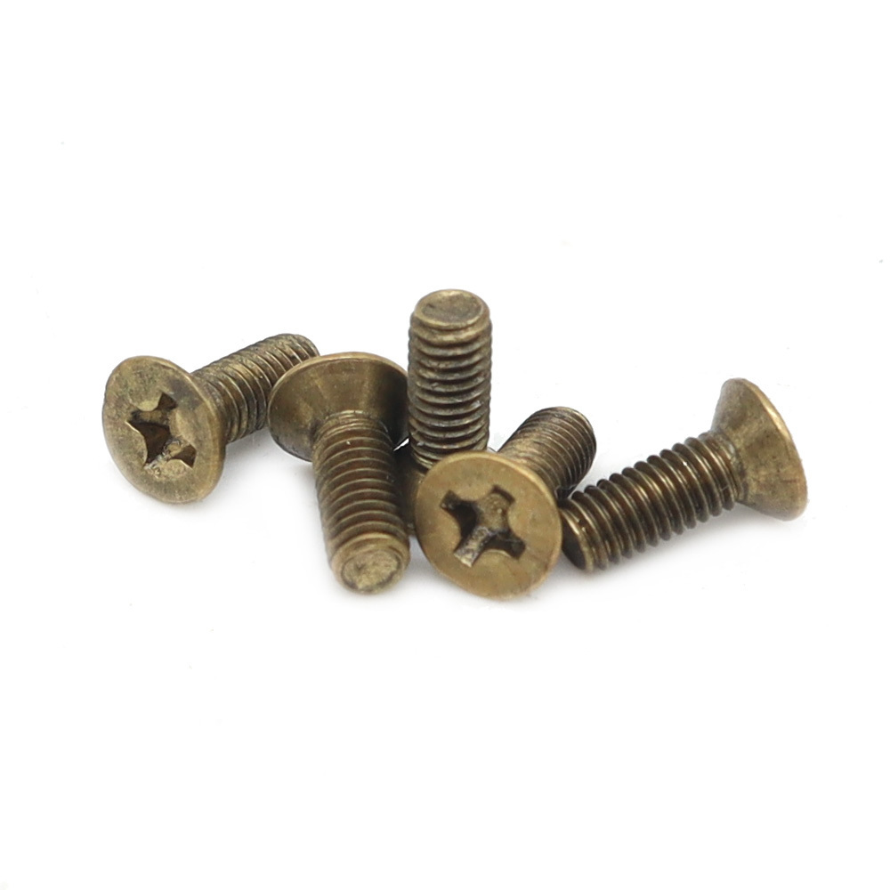 Copper Cross Flat Head Screws Brass Countersunk Cross Slot Machine Screws Pure Copper Flat Head Screws Wholesale