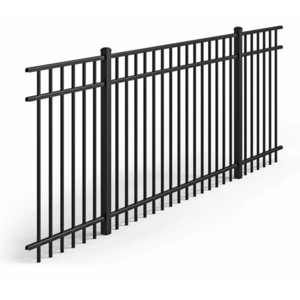 Security Fence Panels Horizontal Metal Aluminum Garden Privacy Fencing with Powder Coat for Farm Use with Fence Post Caps