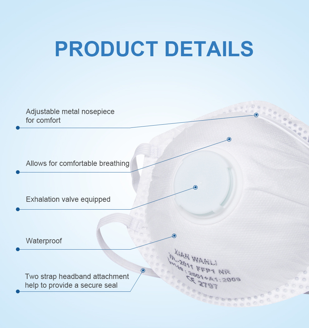 High Quality Customized FFP1  Carbon Valved Respirator Disposable Mask 4 Layer Face mask Material Non Woven Fabric