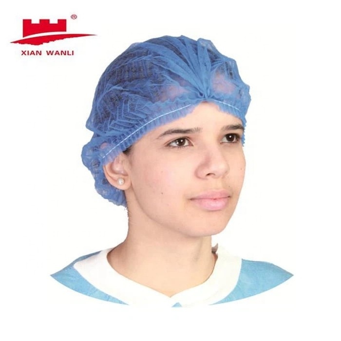 Disposable Hair Net Food Factory / Spa / Personal Care Head Cover Elastic Non Woven Disposable Clip Cap Mob Cap