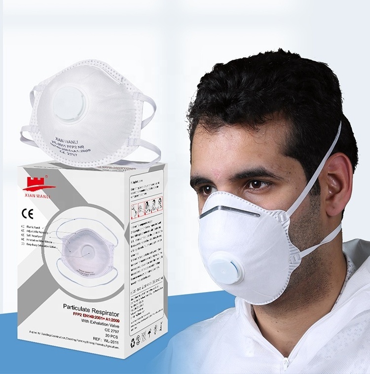 High Quality Manufacturer EN149  non woven disposable cup style mask ffp2 respirator disposable respirator with valve