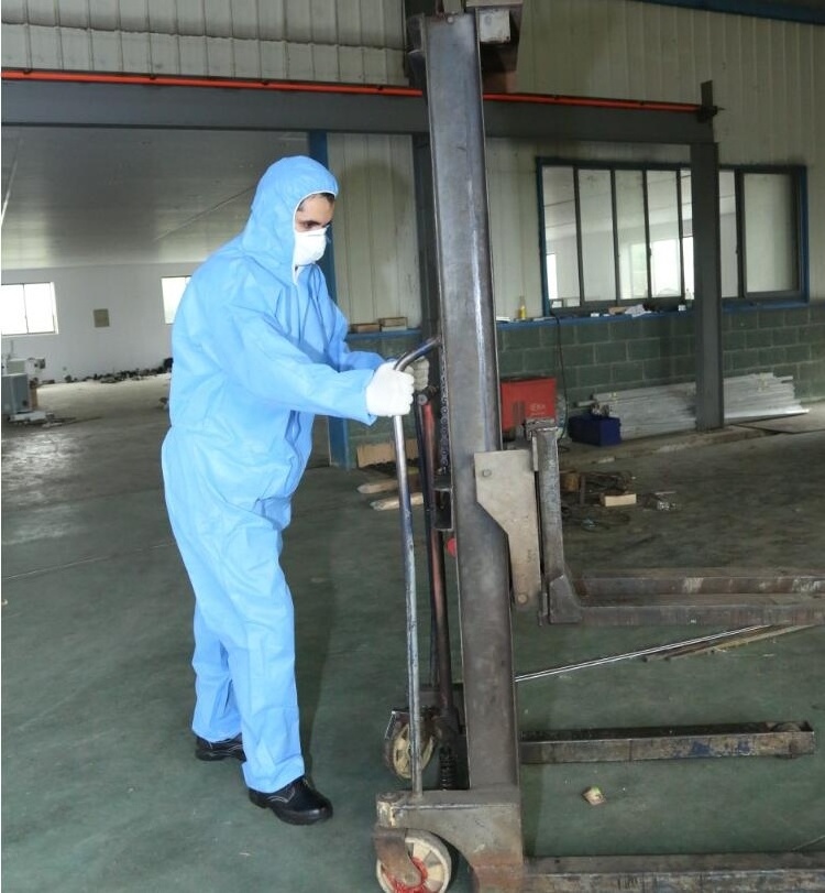 Microporous Laminated Film Breathable Single Use Asbestos Removal Overalls Disposable Coverall Safety Workwear