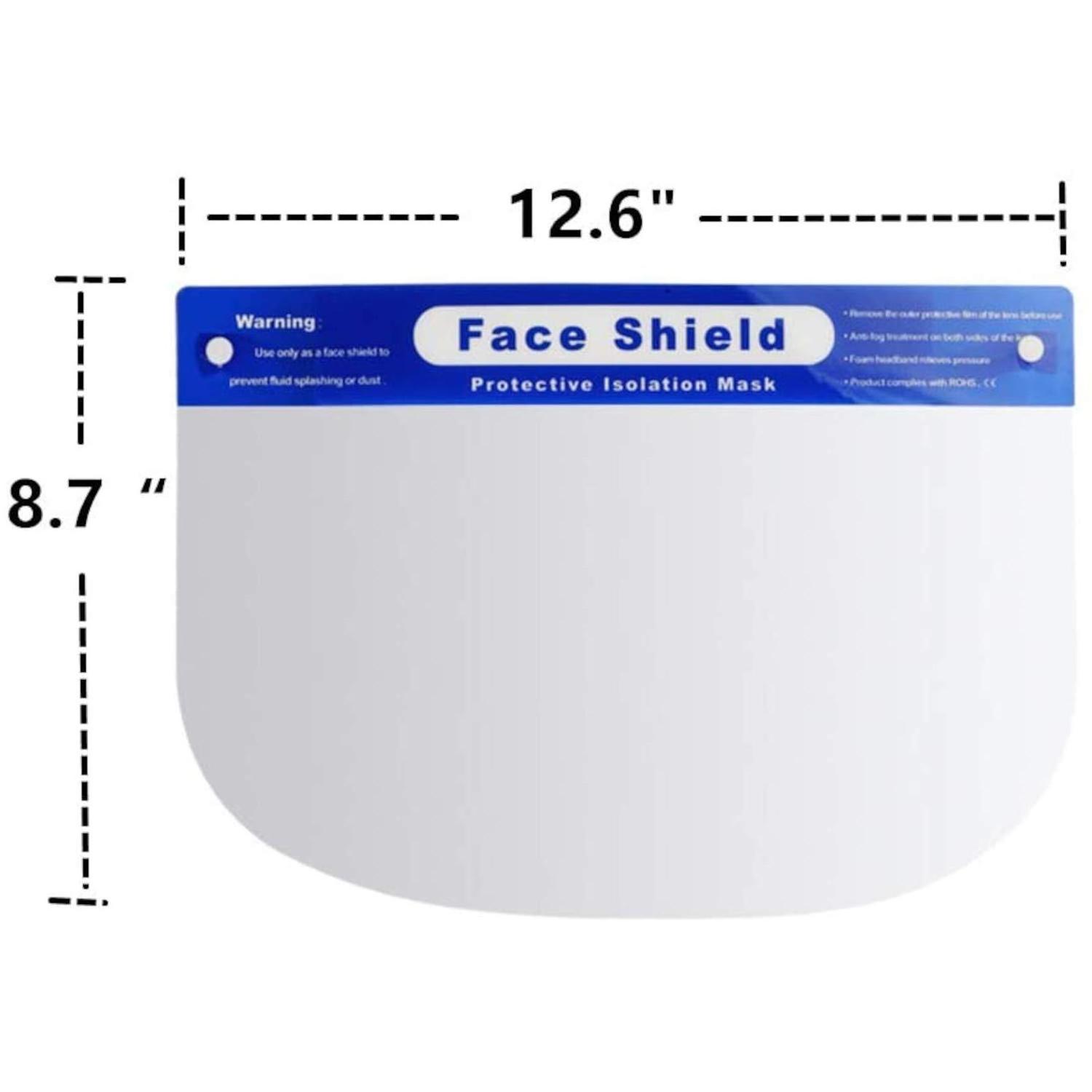 Anti-Fog Full Face Shield with Sponge High Quality Plastic Protection Isolation Shield