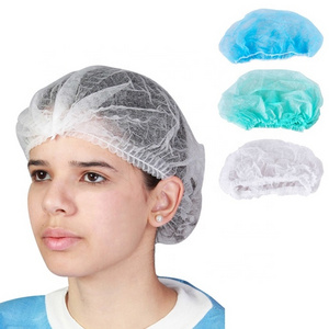 Disposable Hair Net Food Factory / Spa / Personal Care Head Cover Elastic Non Woven Disposable Clip Cap Mob Cap