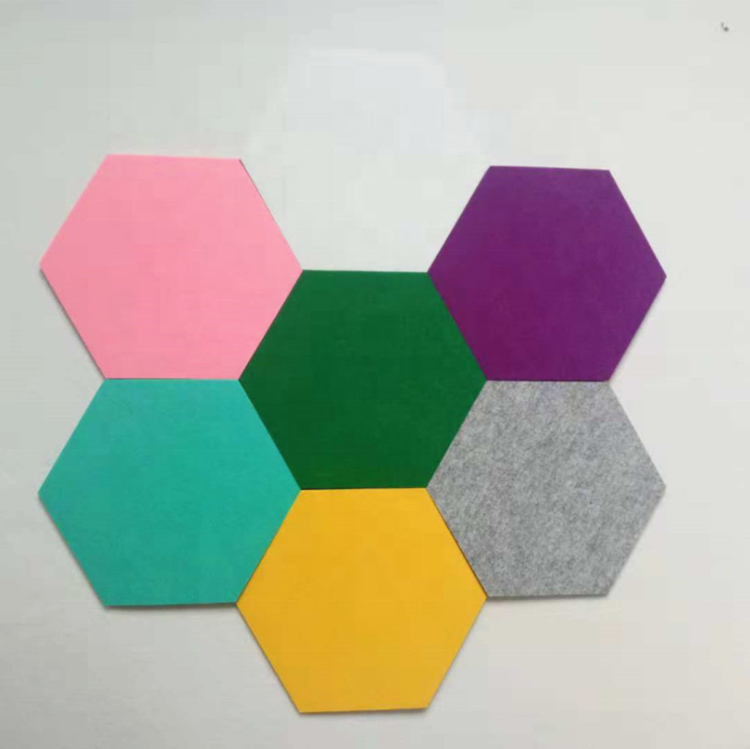 12 Pack Acoustic Panels Self-adhesive 9mm Felt soft pet soundproof sound proofwpc wall panels Felt Hexagon Acoustic Panel