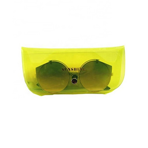 Custom Jelly PVC Clear Travel Eyeglasses Package Pouch Myopia Glasses Sunglasses Case With Logo