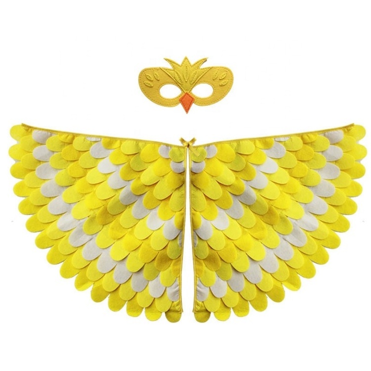 New Hot With Facemask For Animal Costume Bird Wings Design Cosplay Party Favors Felt Kids Butterfly Wings Costume for Children