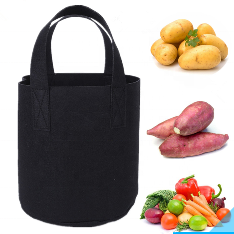 Wholesale 1 2 3 5 7 10 30 Gallon Pots Non Woven Garden Fabric Tomato Plant Felt Potato Pots With Handles Grow Bags