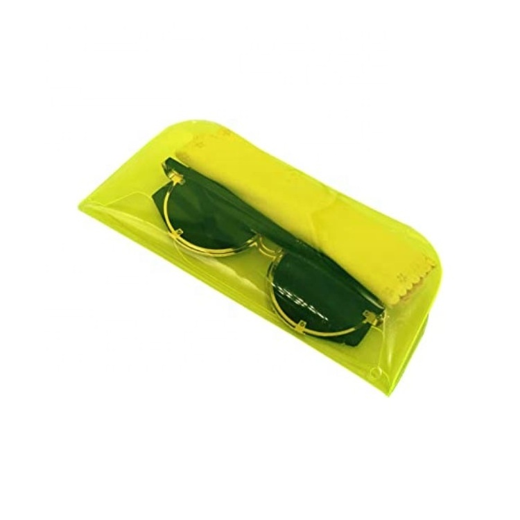 Custom Jelly PVC Clear Travel Eyeglasses Package Pouch Myopia Glasses Sunglasses Case With Logo