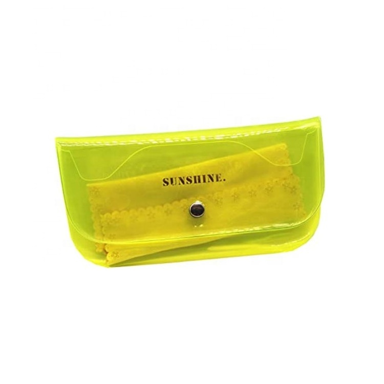 Custom Jelly PVC Clear Travel Eyeglasses Package Pouch Myopia Glasses Sunglasses Case With Logo