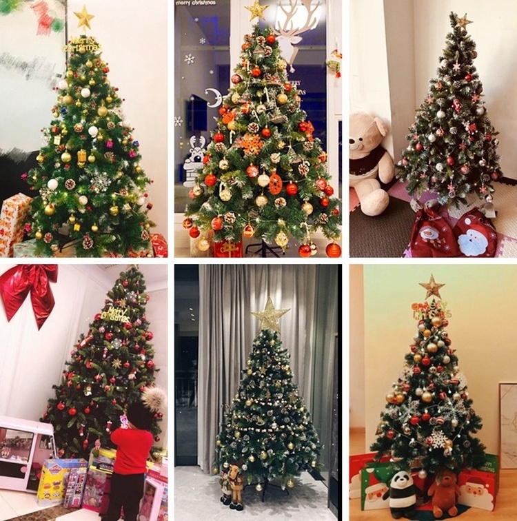 Customized PVC christmas tree with snow christmas small tree PE xmas tree with LED lights