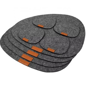 Dark Grey placemat 4 sets Premium Leather Felt Place Mat with Glass Coaster and Cutlery Holder for Dining Table