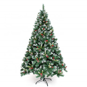 Customized PVC christmas tree with snow christmas small tree PE xmas tree with LED lights