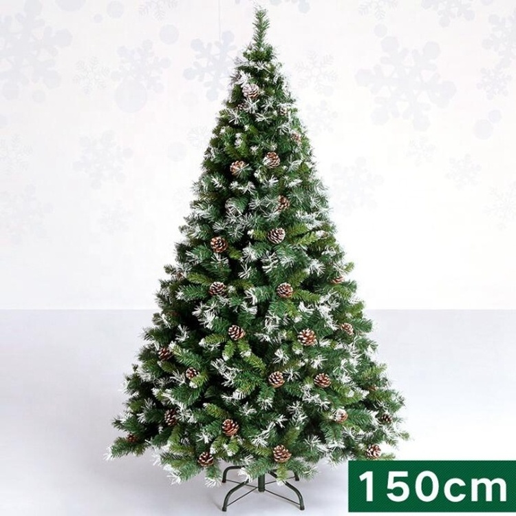 Customized PVC christmas tree with snow christmas small tree PE xmas tree with LED lights