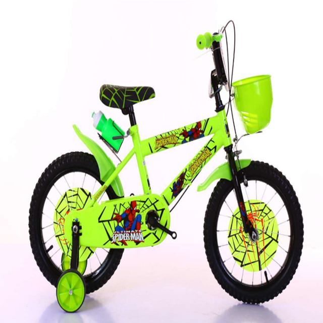 Four Wheels 12'-16' inch Training Bike with Spiderman Cartoon Kids Bicycle for 2-6 years old children