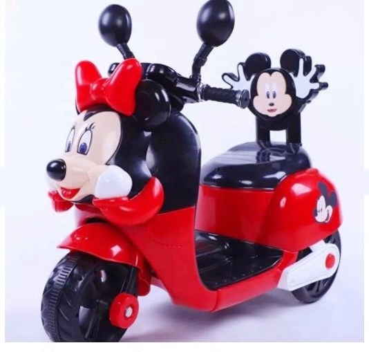 Lovely mickey minnie cartoon three wheel kids electric motorcycle