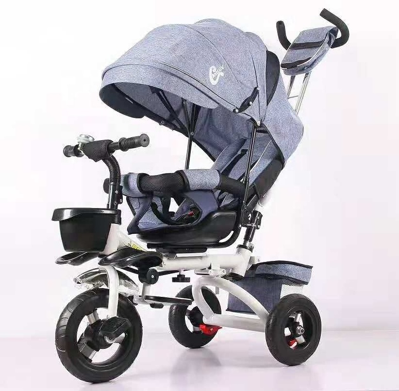 Hot sale big baby tricycle with push handle wholesale comfortable  tricycle toddler