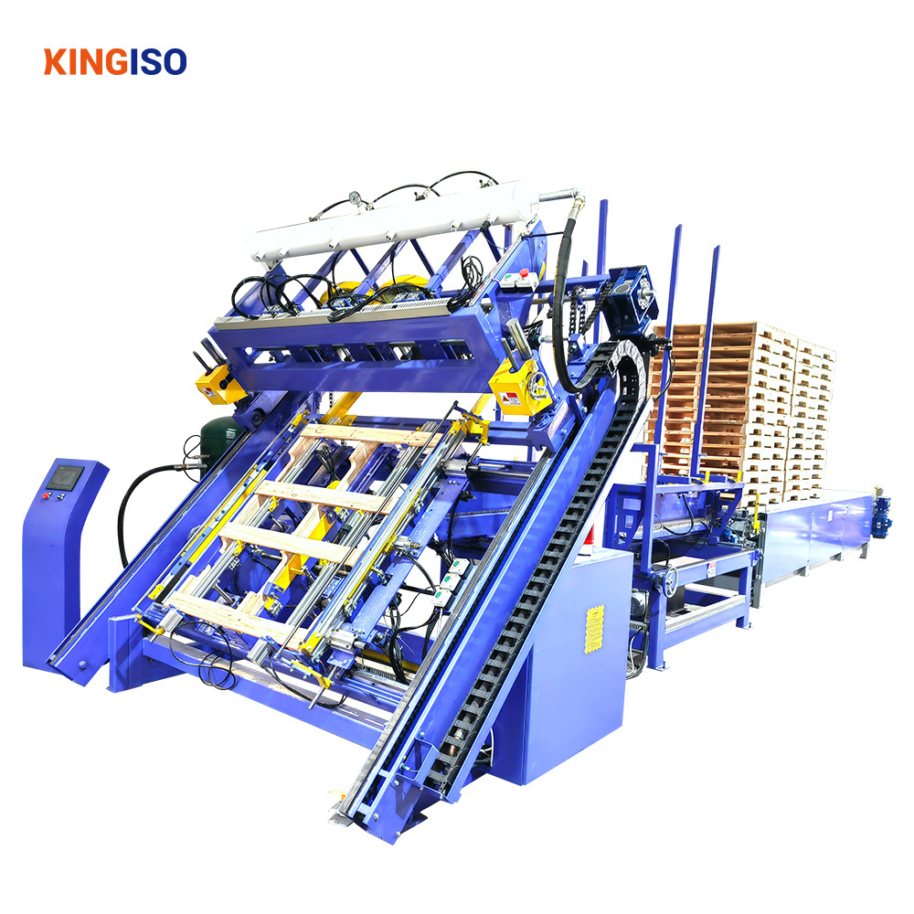 KINGISO Pallet Making Machine Automatic European Wood Pallet Production Line Wood Pallet Block Making Machine