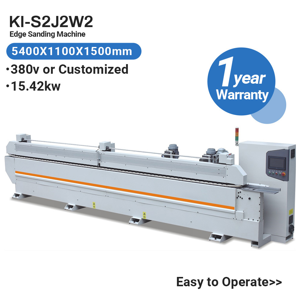 KINGISO KI-S2J2W2 Automatic Woodworking Straight Line Sander Wood Edge Sanding Machinery