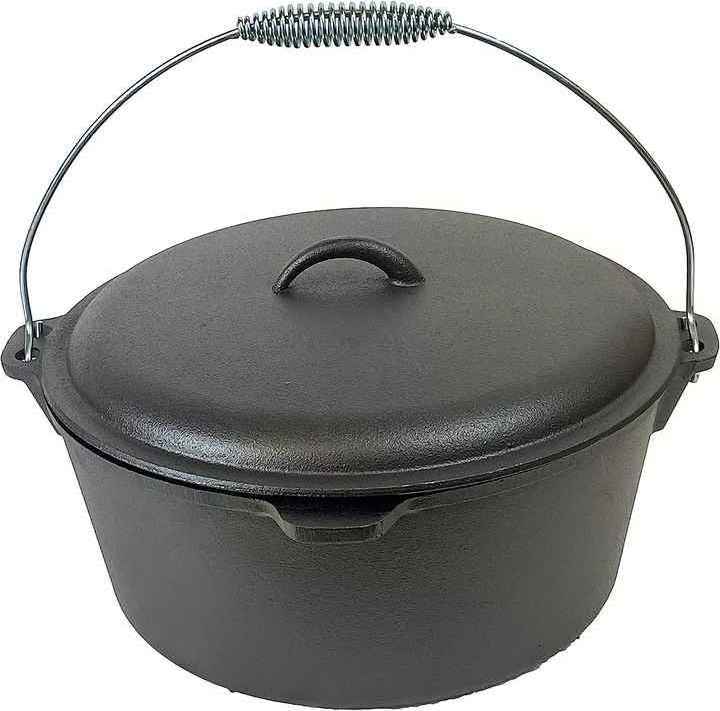 Hot Sale Meat Cast Iron Pot Cooking Cookware For Camping Pre-seasoned Soup Round  Pot   Non Stick Coating Induction Pot