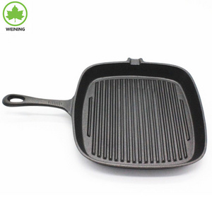 Cast Iron Grill Pan for Stove Tops Steak Pan Perfect for Meats Steak Fish and Vegetables Iron Grill Pan