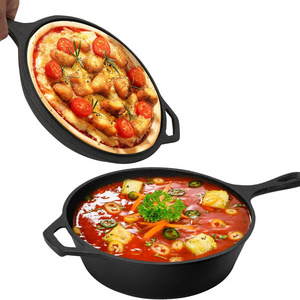 2-In-1 hot sale pot and pans Multi Cooker Deep Pot Frying Pan Cast Iron Combo Cooker