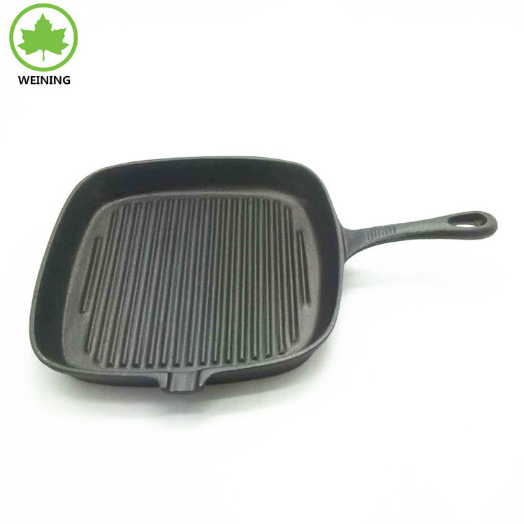 Cast Iron Grill Pan for Stove Tops Steak Pan Perfect for Meats Steak Fish and Vegetables Iron Grill Pan