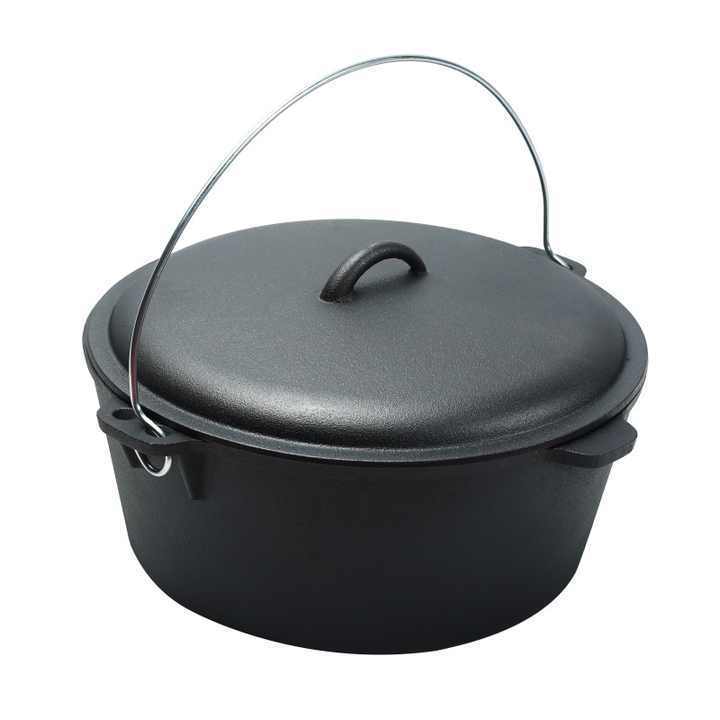 Hot Sale Meat Cast Iron Pot Cooking Cookware For Camping Pre-seasoned Soup Round  Pot   Non Stick Coating Induction Pot