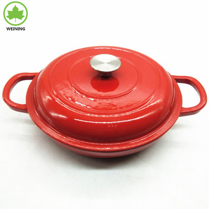 Enameled Cast Iron Dutch Oven with Lid Dutch Oven Gifts for Family Cast Iron Shallow Casserole