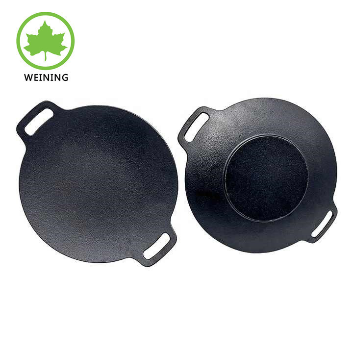 Hot Sell Korean Style New Style Circle  BBQ grill Outdoor  Pan Cast Iron Pan 15 Inch Camping Plate