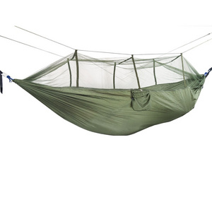 Manufacturer direct outdoor mosquito nets hammocks camping belts light nylon green camping aerial tents hammocks