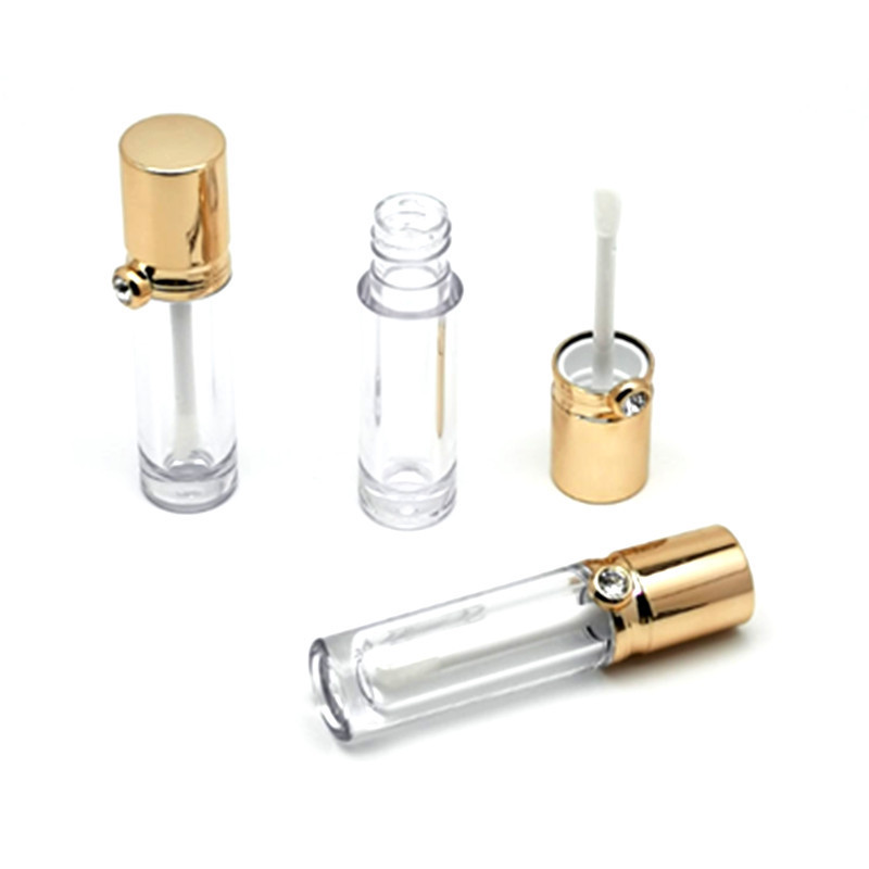 Luxury Shiny Gold Round Empty Aluminum Shell Lipstick Tube Container Popular magnetic luxury black square lipstick case