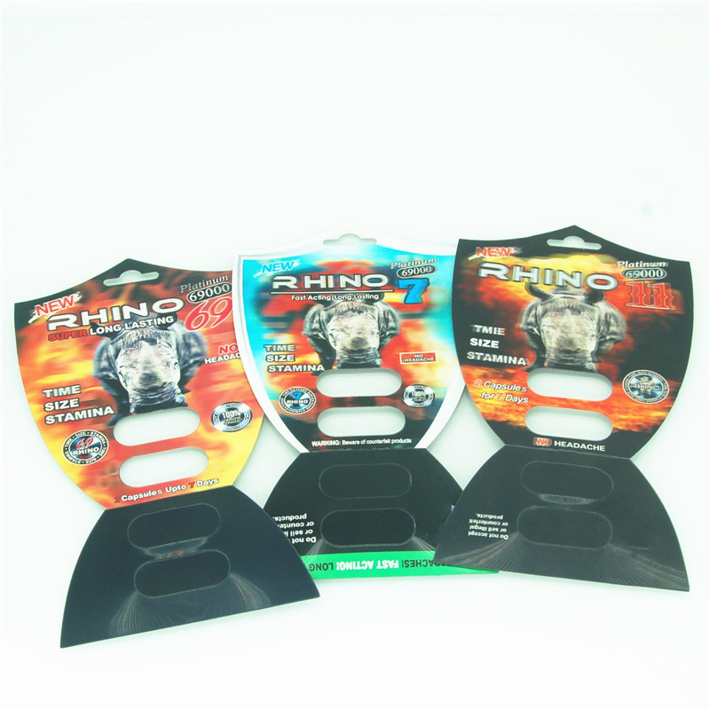 Rhino Pills Male Enhancers  Performance Rhino Shield 3D card 3D Blister Paper Card Display Box 3D Box Capsule Packaging