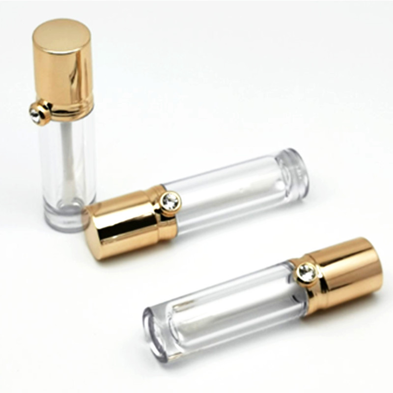 Luxury Shiny Gold Round Empty Aluminum Shell Lipstick Tube Container Popular magnetic luxury black square lipstick case